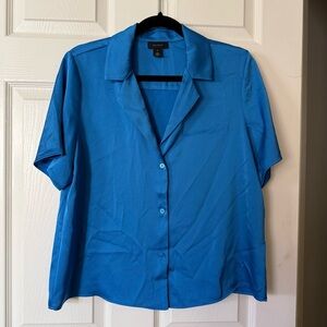 Halogen Blue Short Sleeve Blouse